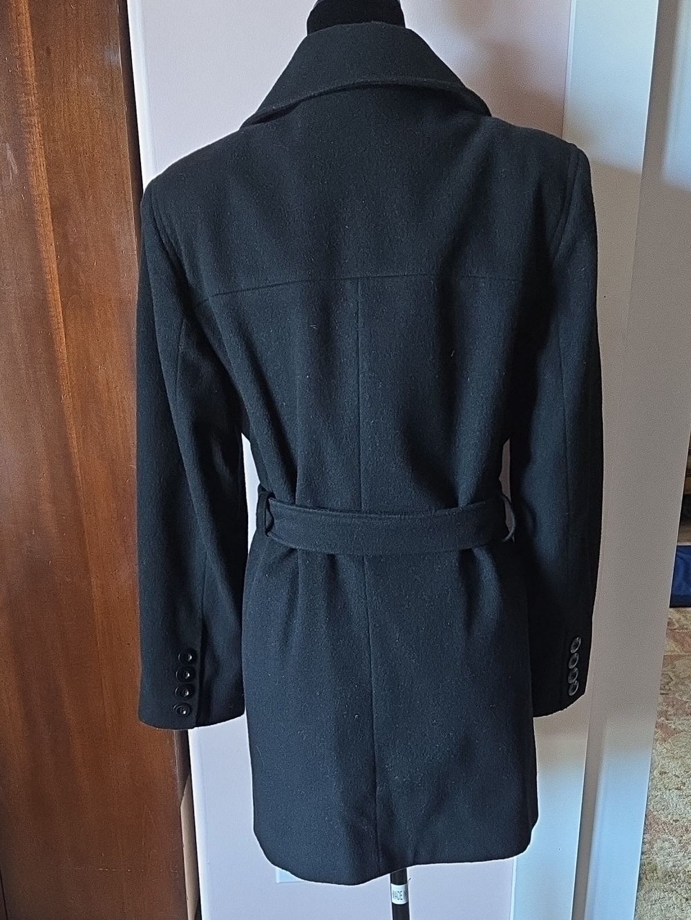 Evan Picone Wool Pea Double Breasted Coat Size 4 - Picture 4 of 4